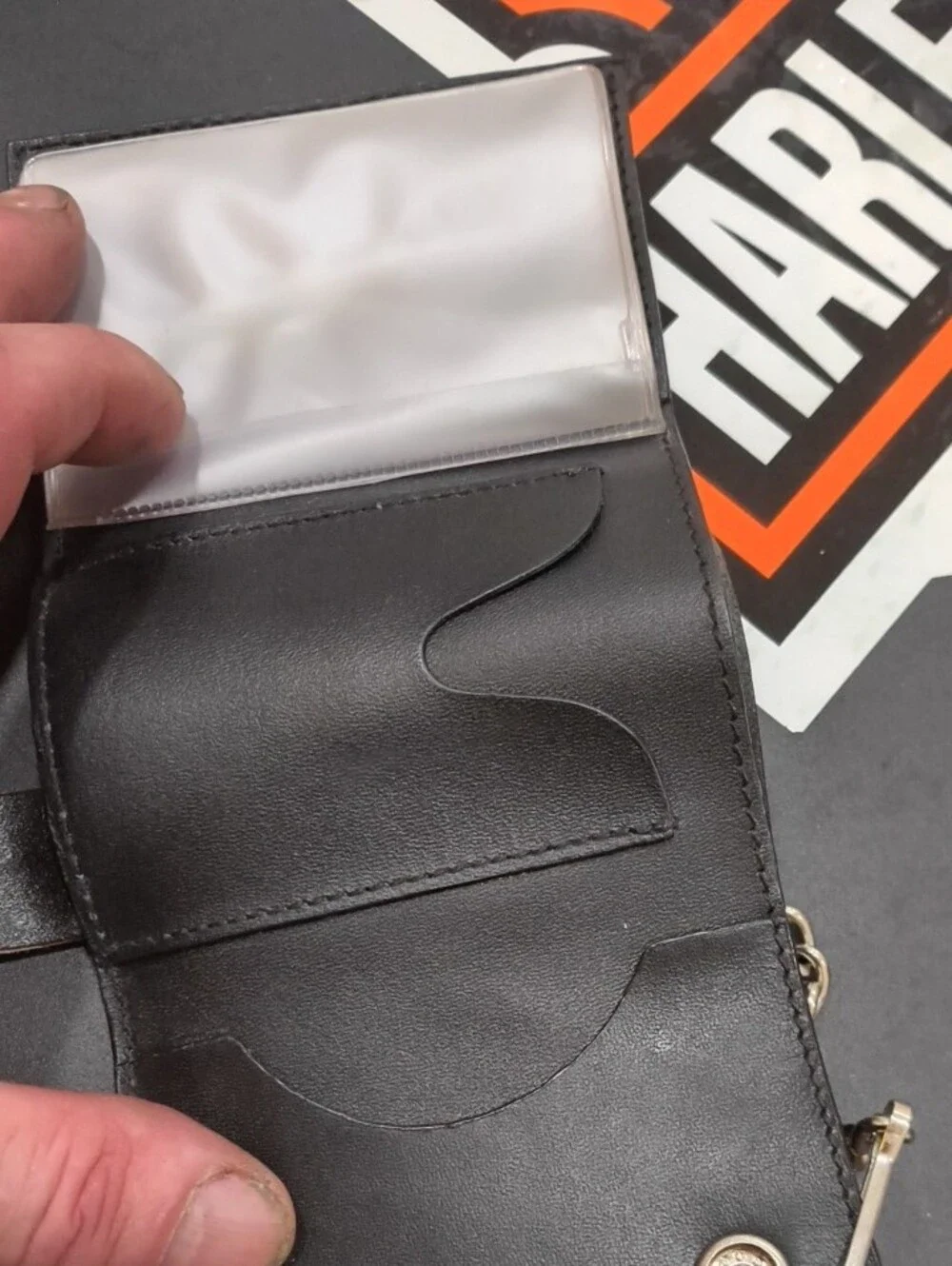 Vintage Harley-Davidson Black Leather Wallet.